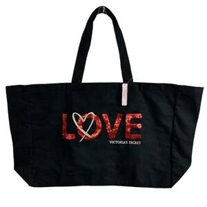 Victoria's Secret Black and Red Love Tote